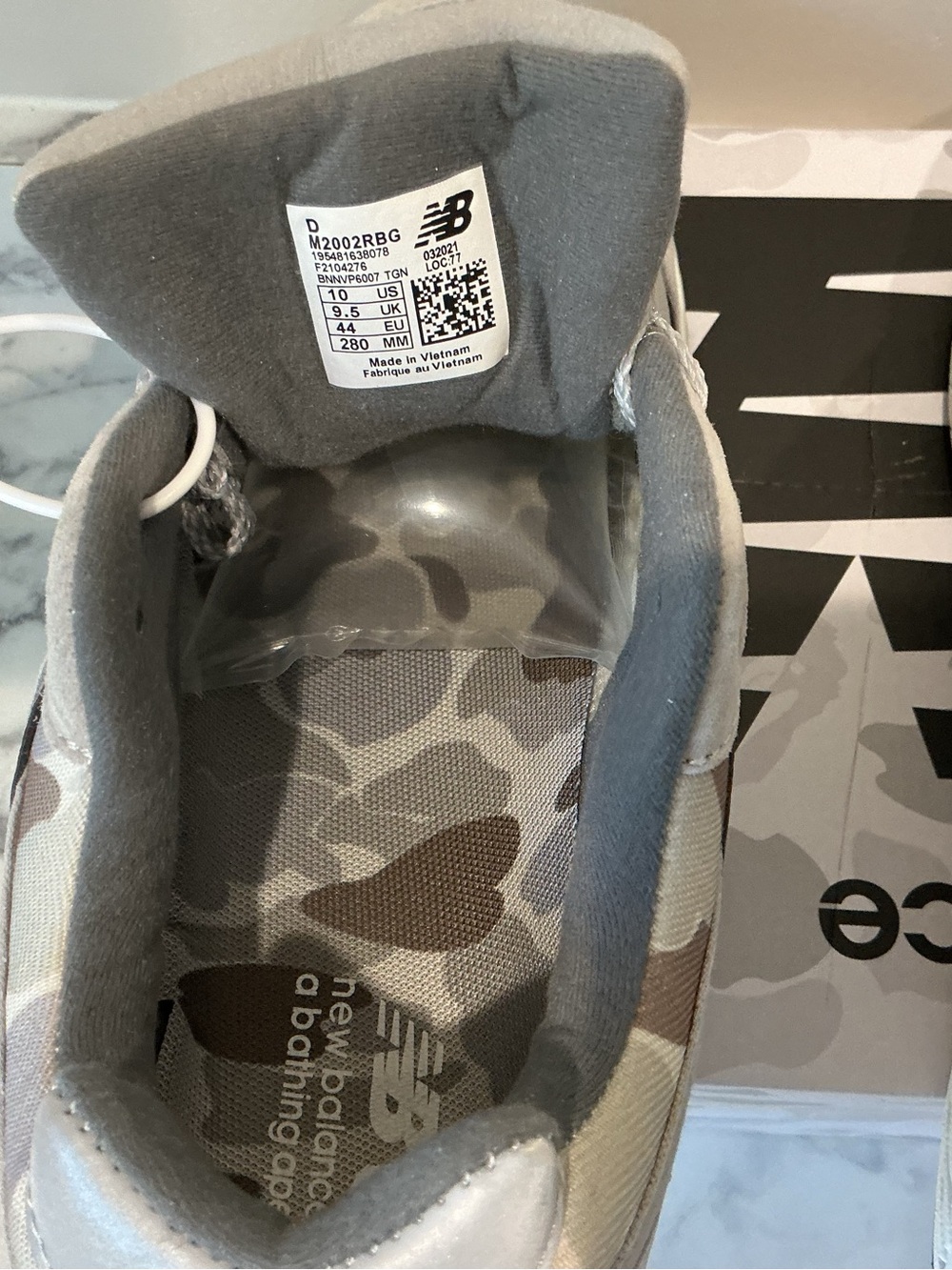 New Balance/BAPE Gray Camo Athletic Sneakers - Picture 5 of 5